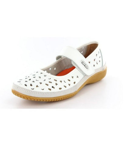 Just Bee Comfort White Mary Jane Casual Leather Upper & Linning